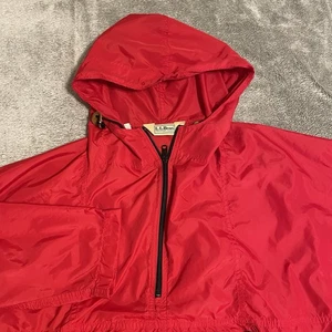 Vintage LL Bean Jacke Herren Größe Large Half Zip Anorak ROT USA 90er Jagd Regen Wandern - Bild 1 von 9