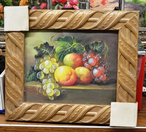 HAND PAINTED APPLE GRAPE FRUIT 10" STILL LIFE OIL PAINTING CANVAS ART GIFT 628 - Picture 1 of 1
