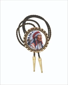 Arte de pintura nativo indio Bolo corbata regalo para papá corbata accesorios - Imagen 1 de 1