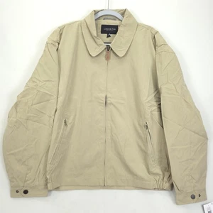 London Fog Collection Jacket Men XXL Beige Zip Front Classic Harrington Academia - Picture 1 of 13
