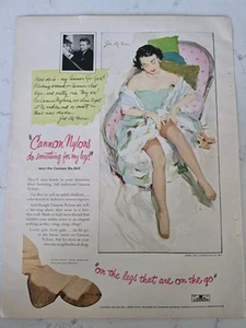 1951 Womens Cannon Nylons Hosiery Go Girl Legs Joe Al Moore Art Vintage Ad - Picture 1 of 1