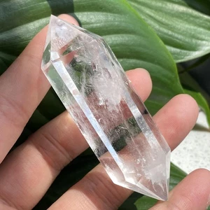 48G Natural Clear Crystal Obelisk Quartz Crystal Double Point Wand Reiki 73MM - Picture 1 of 7