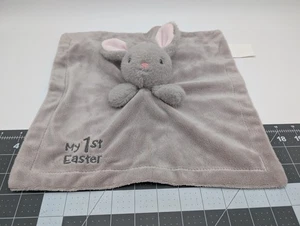 My 1st Easter Gray Rabbit Lovey Security Blanket Plush MTY International Stuffed - Picture 1 of 8