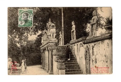G517 Francia / Indochina Francesa 1912 Camboya - Pnom Penh - Postal temprana - Foto 1 de 2