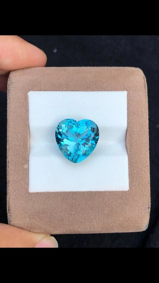 Piedra preciosa suelta corte corazón azul neón turmalina natural Paraiba certificada de 10 quilates Foto 1 de 4