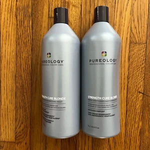 Pureology Strength Cure Blonde Shampoo & Conditioner NEW SEALED 1L / 33.8 Fl Oz - Picture 1 of 4