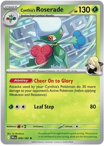 4x Cynthia's Roserade 008/182 - Holo - PLAYSET OF 4 - SV10: Destined Rivals - NM - Picture 1 of 1