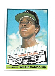1976 Topps Bronx Bombers Get Willie Randolph #592T Vintage Baseballkarte - Bild 1 von 2