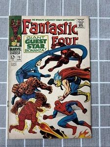 #73 Fantastic Four, VF, Spider-Man, Thor, Daredevil Cover,Giant Guest Star - Picture 1 of 12