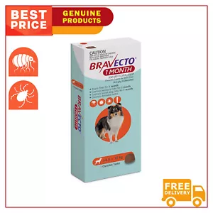 BRAVECTO Monthly for 4.45 to 10 Kg Dogs ORANGE Pack Flea and Tick Control 1 Chew - Picture 1 of 2