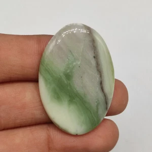 100% Natural green gray lizardite cabochon banded design loose gemstone M5994 AU - Bild 1 von 5