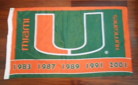 University of Miami Hurricanes 3x5 ft Flag NCAA. Champion Years Cover