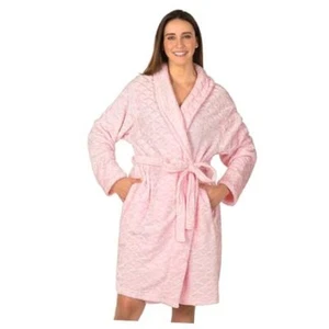 Short Robe for Women, Womens Robes Lightweight, Plush Small-Medium Light Pink - Picture 1 of 8