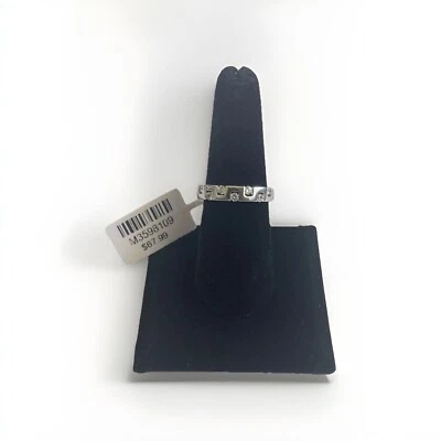 Покрытое серебром кольцо с фианитом размер 8,75 для мужчин и женщин - Изображение 1 из 4