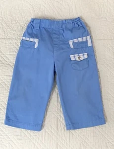 CHICCO Long Pants Boy 12M 12 M Baby Blue Party Cargo Elastic Waist - Picture 1 of 5