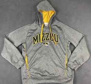 Missouri Tigers Mizzou Gray Hoodie Mens Sweatshirt Medium Majestic Section 101 - Picture 1 of 13