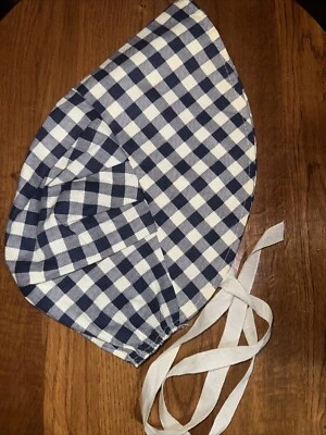 Sombrero de mujer gorro años 60 Cottage Core, verdadero vintage azul guinga peregrino colono Foto 1 de 4