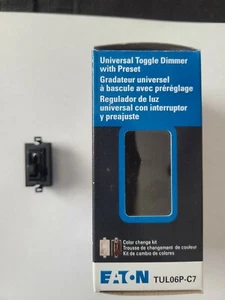 (1) New Eaton Black Polycarbonate Color Change Kit for TUL06P-C7 Dimmer Switch - Picture 1 of 4