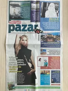 Hürriyet Pazar Turkish newspaper supplement Şebnem Dönmez Photo shoot&interview - Picture 1 of 2
