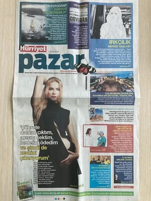 Hürriyet Pazar Turkish newspaper supplement Şebnem Dönmez Photo shoot&interview - Image 1 of 2