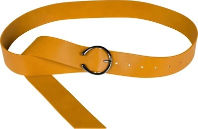 Cintura donna unicolore in vita, fibbia a ferro di cavallo, fibbia a ferro di ca - Immagine 1 di 2