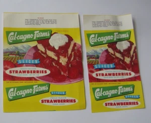 2 alte Vintage CAL-CAGNO FARMS gefrorene ERDBEERE Paket Etiketten - Watsonville ca. - Bild 1 von 1