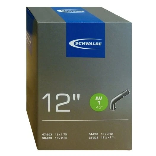 Schwalbe AV-1 45° Bent Valve Schrader Tube 12" x1.75-2.25" (12-1/2 x 2-1/4") - Image 1 of 1