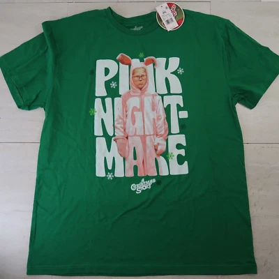 Camiseta masculina verde pesadelo rosa A Christmas Story verde XXL - Imagem 1 de 4