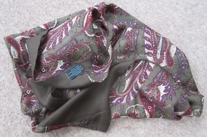 2-layer reversible real Silk Scarf paisley/plain BIG 31"x 36"  Macclesfield - Picture 1 of 12