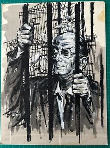 Originalgemälde des berühmten Illustrators Oliver Brabbins - Vogelmann von Alcatraz - Bild 1 von 4