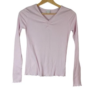 Top Pullover Art Class Rosa Talla 14 XL Manga Larga Cuello en V Acanalado Puño Rizado Acanalado - Imagen 1 de 6