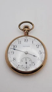 Antique 1913 Waltham Grade Traveler Pocket Watch 16s 7j Open Face - Picture 1 of 8