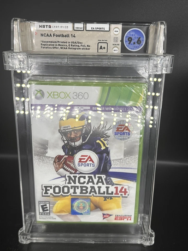 NCAA Football 14, Wata 9.6 A+ Seal, NCAA Hologram, Foil, No Fanatics Offer - Image 1 of 4