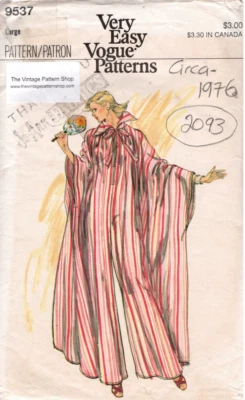 1976 Vintage VOGUE Sewing Pattern B38-40in JUMPSUIT CAFTAN (2093) Vogue 9537 - Image 1 of 3