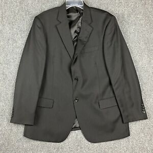 Dockers Men's Blazer Jacket Size 44R Wool Polyester Black Striped 2 Button