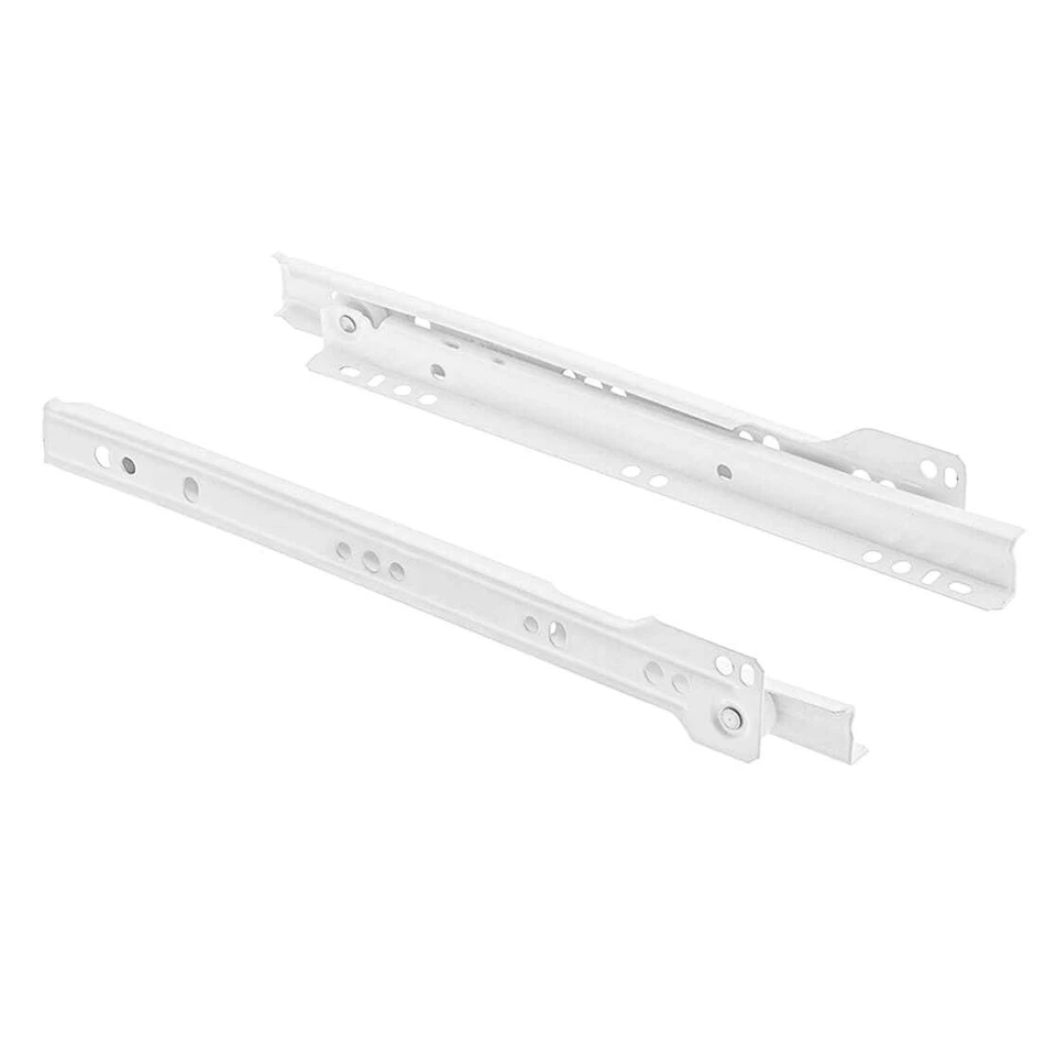 Metal Drawer Runners Roller Slide Bottom Fix Kitchen 250mm - 600mm White - Image 1 of 4