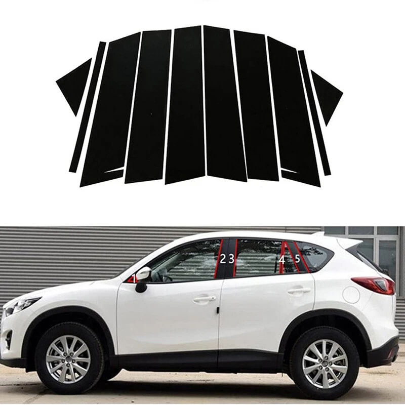 Cubierta de ventana de poste de pilar negro brillante Fit Mazda CX-5 2013 2014 2015 2016 Foto 1 de 4