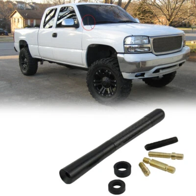 Radio antena AM FM aspecto fibra carbono 4,7" para camioneta GMC Sierra 1500 2001-2021 Foto 1 de 4