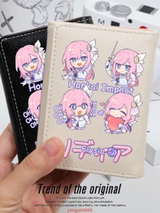 Elysia Anime Honkai Impact Black/White PU Leather Purse Short Wallet Gift - Picture 1 of 9