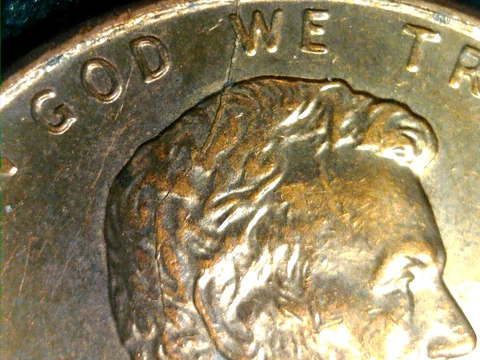 1993p Lincoln cent with long spikehead die crack Cover