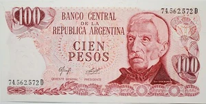 1976 Banco Centrao De La Republica Argentina Cien Pesos 74562572D Paper Money - Picture 1 of 4