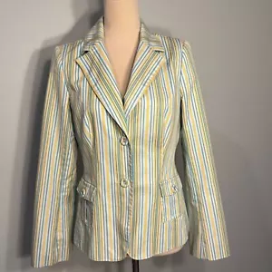 Blazer primaverile a righe Laundry by Shelli Segal taglia 10 - Foto 1 di 5