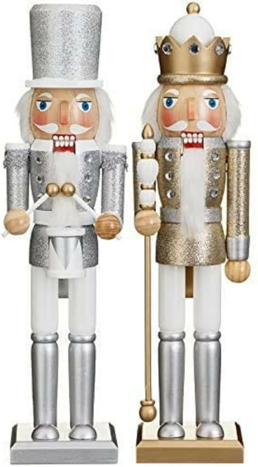 New Glitter Nutcracker Soldier Free Standing Inspired Desgn Christmas Decor 38cm - Image 1 of 1