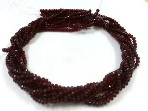 5 Strands Red Garnet Quartz Rondelle Faceted 3-4mm Hydro Loose Beads 13"inch - Picture 1 of 3