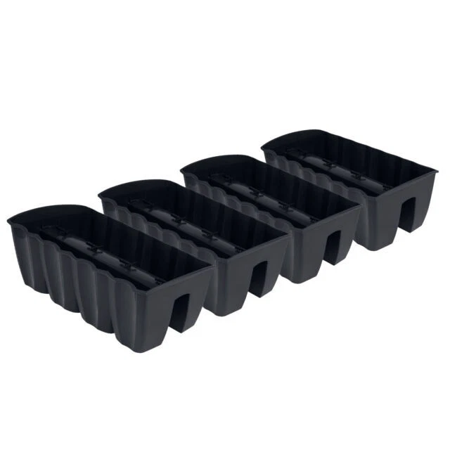 Prosperplast 60cm Blumenkasten - Anthrazit, 4 Stück