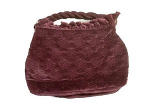 Schöne Vintage Old Navy Samt Handtasche Boho Style in weinrot - Bild 1 von 12