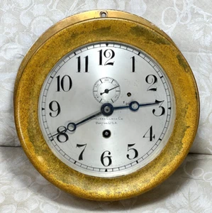 Reloj Chelsea Ship's Caja Latón Solo Tiempo Serie # 70133 Circa 1910/11 Sin Funcionamiento - Imagen 1 de 20