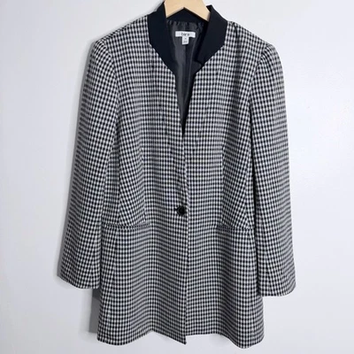 Новый без ценников женский черно-белый клетчатый блейзер Bar lll 14 с карманами профессиональная рабочая одежда - Изображение 1 из 4