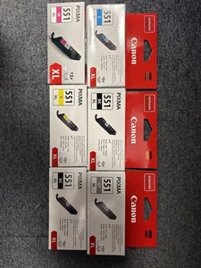 Cartouches d'encre pour imprimante Canon CLI-551XL 2xnoir, 1xgris, 1xbleu, 1xjaune neuves - Photo 1/1