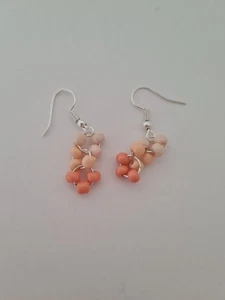 Orange ombre beaded dangle fashion earrings - Picture 1 of 1